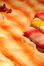 Load image into Gallery viewer, Multi Color Stripe Chiffon over Orange
