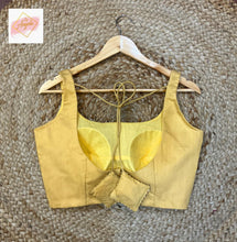 Load image into Gallery viewer, Scoop Neck Premium Sleeveless Blouse- Beige colour
