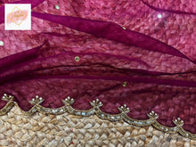 Load image into Gallery viewer, Organza embroidered saree - Magenta
