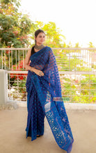 Load image into Gallery viewer, Pure Cotton Dhakai Jamdani - Blue
