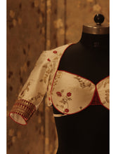 Load image into Gallery viewer, Raw silk ivory colour embroidered Blouse
