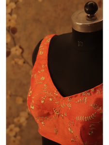 Raw silk zari embroidered Blouse