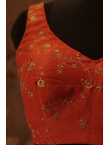 Raw silk zari embroidered Blouse