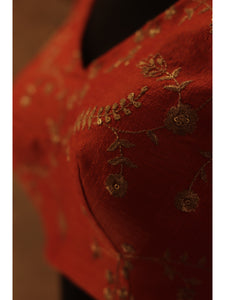Raw silk zari embroidered Blouse