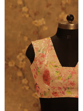 Load image into Gallery viewer, Silk printed soft multicolor with sequin work blouse
