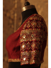 Load image into Gallery viewer, Raw silk embroidered Blouse
