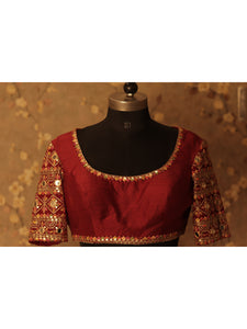 Raw silk embroidered Blouse