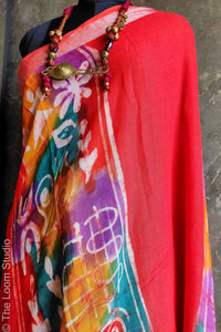 'Ikshaa' Soft Linen Hand Batik Print Saree