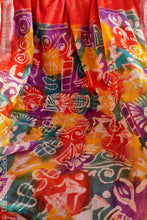 Load image into Gallery viewer, &#39;Ikshaa&#39; Soft Linen Hand Batik Print Saree
