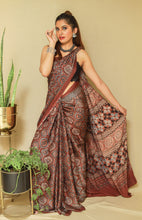 Load image into Gallery viewer, &#39;Karigari&#39; Handcrafted Ajrakh Modal Silk Saree
