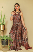 Load image into Gallery viewer, &#39;Karigari&#39; Handcrafted Ajrakh Modal Silk Saree
