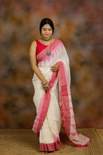 Load image into Gallery viewer, Ahalya- White  Linen Saree
