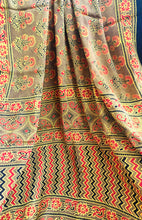 Load image into Gallery viewer, Mystic Meadow Handcrafted Ajrakh Modal Silk Saree
