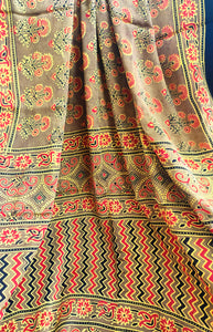 Mystic Meadow Handcrafted Ajrakh Modal Silk Saree