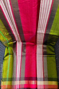 'Olives' Handloom Maheshwari Silk Cotton Saree