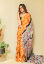 Load image into Gallery viewer, &#39;Saanvi&#39; Handcrafted Bandhej Ajrakh Modal Silk Saree
