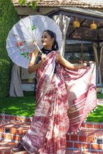 Load image into Gallery viewer, Shibori Splendor Pure Handwoven Linen Saree
