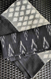 Smokey Grey Handwoven Pochampally Ikat Cotton Saree