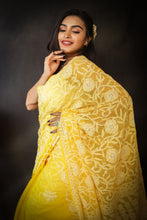 Load image into Gallery viewer, &#39;Swarna&#39; Hand Embroidered Georgette Chikankari Saree
