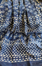 Load image into Gallery viewer, Vastram Indigo Dabu Hand Block Printed Cotton Saree
