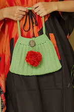 Load image into Gallery viewer, Vintage Pistachio Boho Hand Crochet Basket Bag
