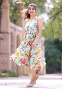 Akifa - Sea Green Floral Dress