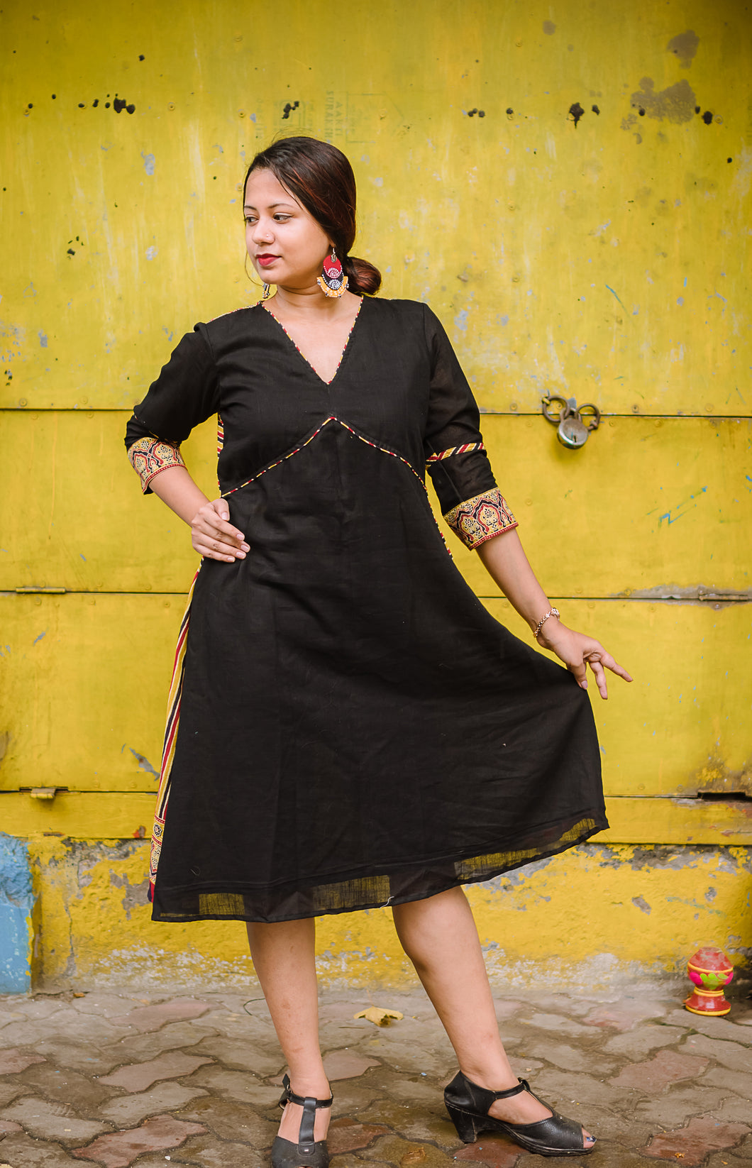 Kalamkari Dress- Black