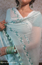 Load image into Gallery viewer, Pastel Green Mul Chikankari saree

