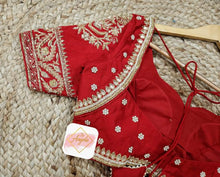 Load image into Gallery viewer, Bridal Blouse in zardosi embroidery work- Blood Red
