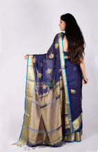 Load image into Gallery viewer, Neelasha- Handloom Pure Silk Saree (Navy Blue)
