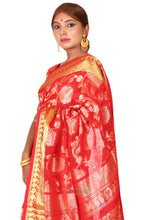 Load image into Gallery viewer, Vaidehi- Linen Benarasi Saree (Red)
