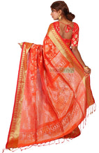 Load image into Gallery viewer, Ava- Linen Benarasi Saree (Orange)
