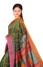 Load image into Gallery viewer, Titas- Kantha Stitch Rich Cotton Saree (Green)
