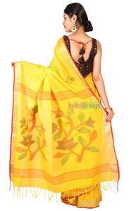 Avani- Pure Cotton Thread Work & Zari Paar Saree (Yellow)