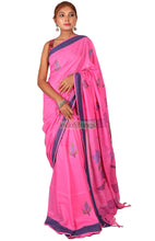 Load image into Gallery viewer, Ananta- Pure Cotton Thread Work &amp; Zari Paar Saree (Pink)
