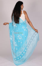 Load image into Gallery viewer, Gagana- Sky Blue Handwoven Chikankari Design On Rich Georgette Saree
