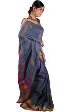 Load image into Gallery viewer, Pure Handloom Linen by Linen Saree (Blue)
