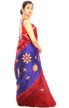 Load image into Gallery viewer, Applique Silk Cotton Saree (The Burnt Red Sky)
