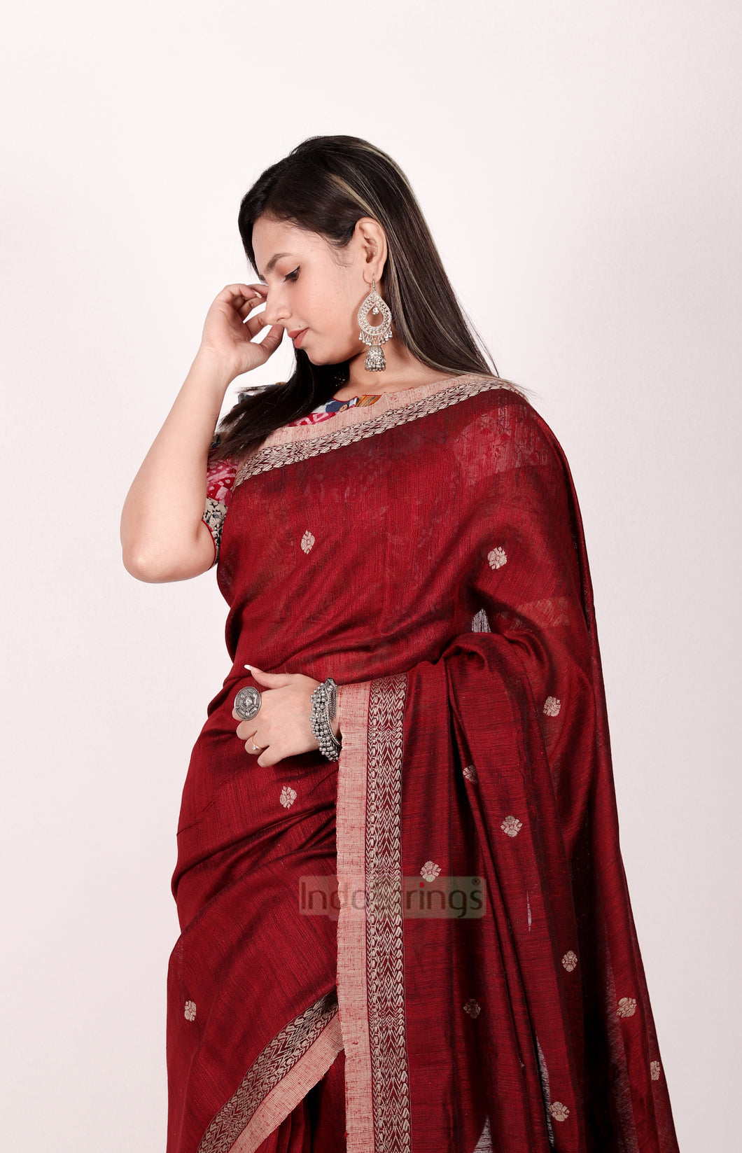 Arnavi- Designer Jamdani Pure Matka Silk