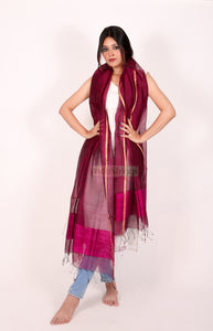 Silk Matka Dupatta (Magenta)