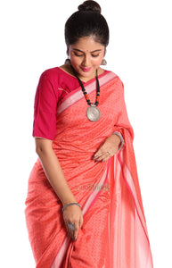 Munnar Semi Silk Saree- Orange