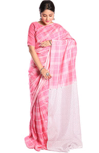 Munnar Semi Silk Saree-Pink Gamcha