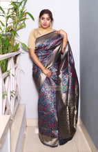 Load image into Gallery viewer, Amba- Zari Designed Semi Silk Saree (Blue)

