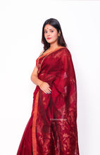 Load image into Gallery viewer, Pure Matka Benarasi Bird Design-Brick Red
