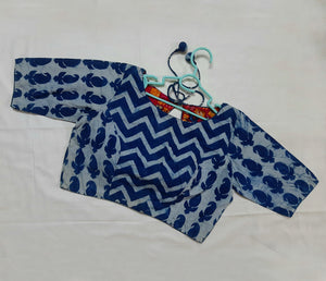Indigo with Sleeve Blouse - Blue