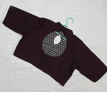 Load image into Gallery viewer, Aparajita Blouse with Sleeve- Dark Maroon
