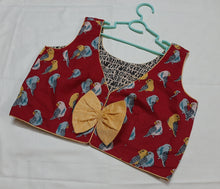 Load image into Gallery viewer, Pakhi Bow Sleeveless Blouse - Redish Maroon
