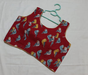 Pakhi Bow Sleeveless Blouse - Redish Maroon