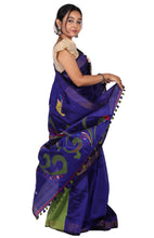 Load image into Gallery viewer, Pure Handloom Silk Saree (Deep Blue)
