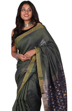 Load image into Gallery viewer, Indostrings Designer Saree on Handloom- Juniper Green
